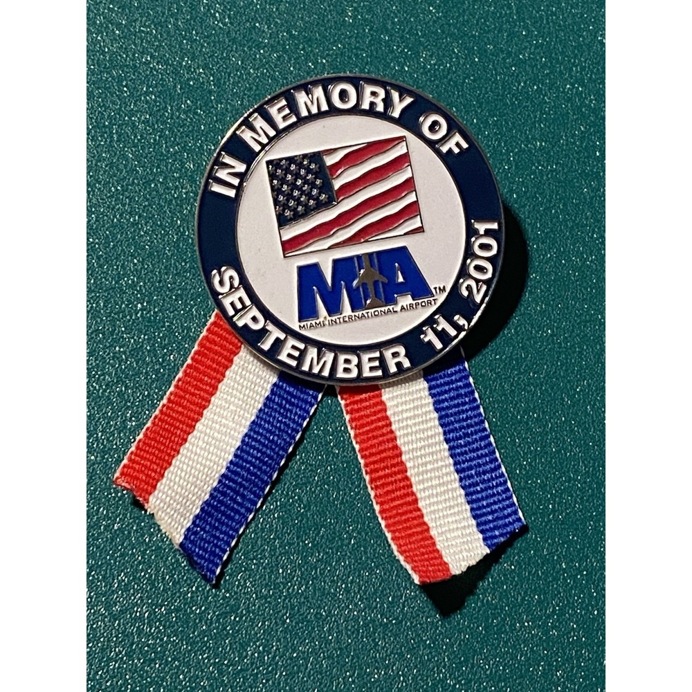 Miami International Airport in Memory September 11 2001 Pin  Lapel Ephemera
